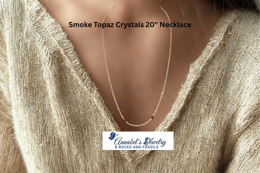Smoke Topaz Crystals 20" Necklace