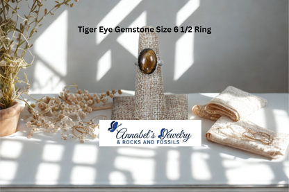 Tiger Eye Gemstone Size 6 1/2 Ring