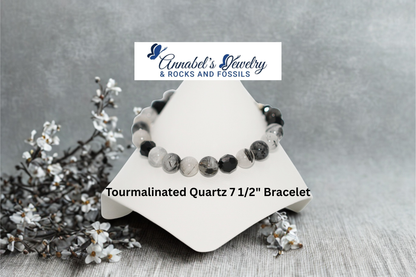 Tourmalinated Quartz 7 1/2" Bracelet