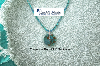 Turquoise Donut 21" Necklace