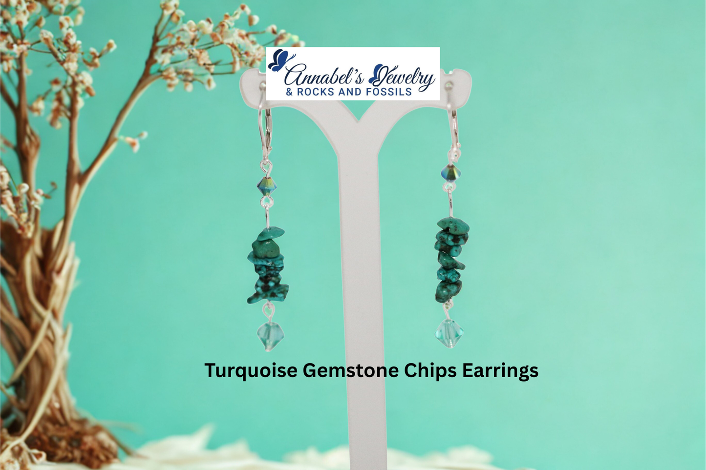 Turquoise Gemstone Chips Earrings
