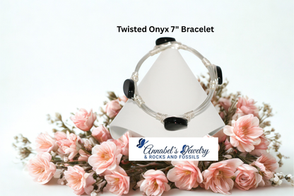 Twisted Onyx 7" Bracelet