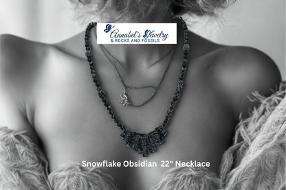 Snowflake Obsidian  22" Necklace