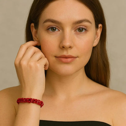 Red Byzantine 7-3/4" Bracelet